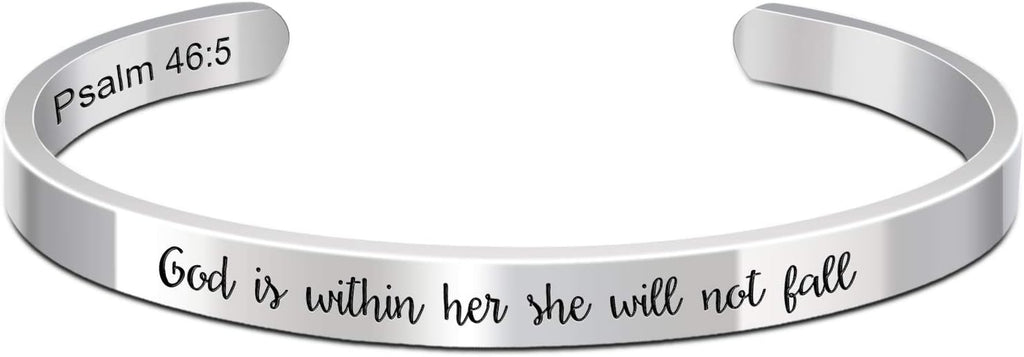 Christian Gifts for Women Inspirational Religious Bracelets for Women Her Girls Cuff Bangle Mens Bracelets Bible Verse Faith Baptism Gifts for Teenage Girls Mantra Quotes Engraved Jewelry