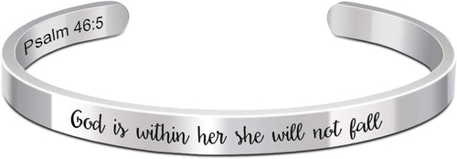 Christian Gifts for Women Inspirational Religious Bracelets for Women Her Girls Cuff Bangle Mens Bracelets Bible Verse Faith Baptism Gifts for Teenage Girls Mantra Quotes Engraved Jewelry